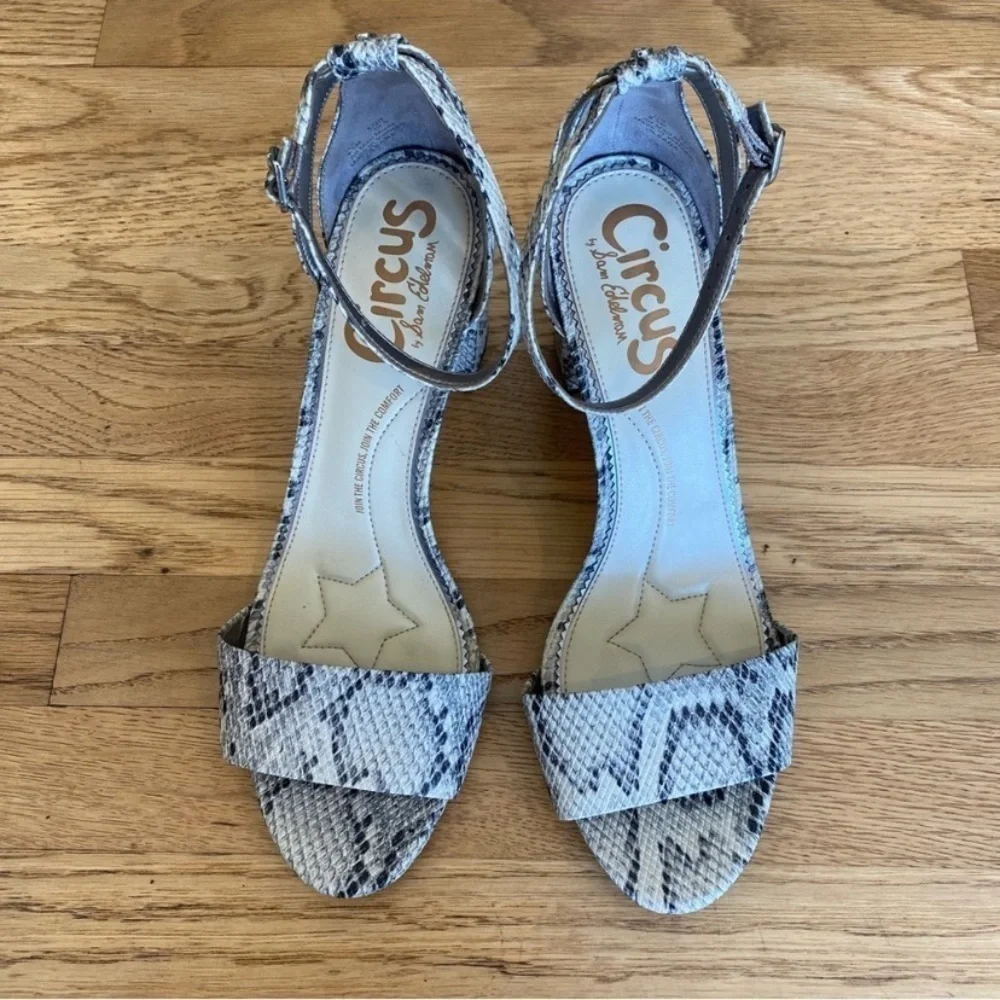 Circus by Sam Edelman Oleana Snakeskin Embossed Leather Stack Heel Size 9.5
